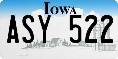 IA license plate ASY522