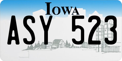 IA license plate ASY523