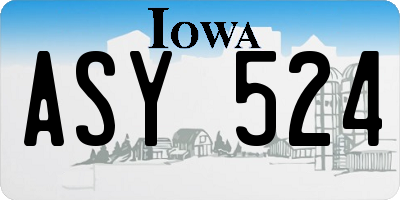 IA license plate ASY524