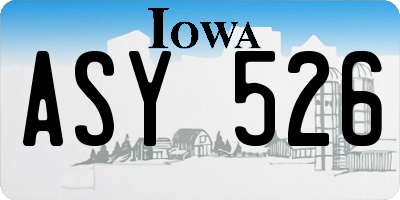 IA license plate ASY526