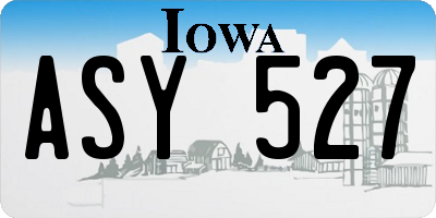 IA license plate ASY527