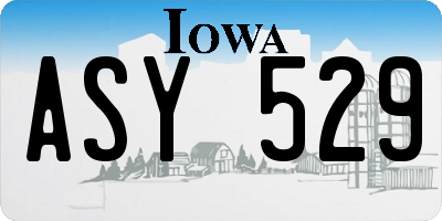IA license plate ASY529