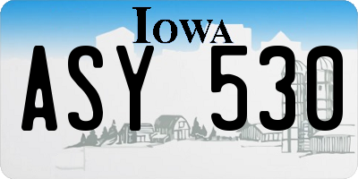IA license plate ASY530