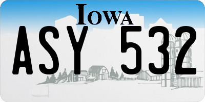 IA license plate ASY532