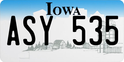 IA license plate ASY535