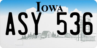 IA license plate ASY536