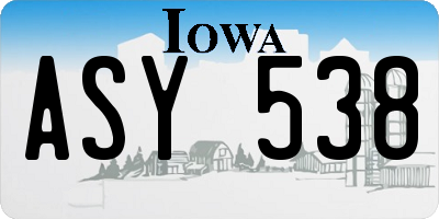 IA license plate ASY538