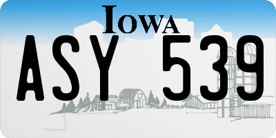 IA license plate ASY539