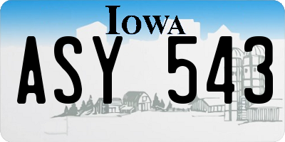 IA license plate ASY543