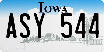 IA license plate ASY544