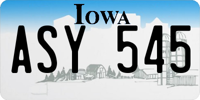 IA license plate ASY545