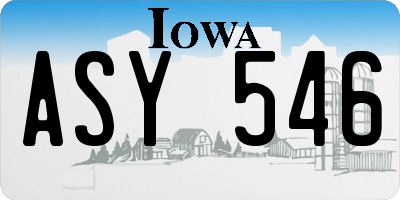 IA license plate ASY546