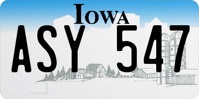 IA license plate ASY547