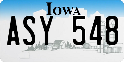 IA license plate ASY548