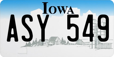 IA license plate ASY549