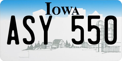 IA license plate ASY550