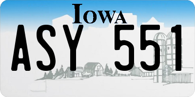IA license plate ASY551