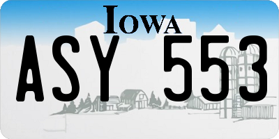 IA license plate ASY553