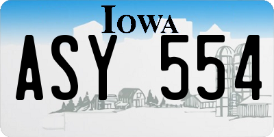 IA license plate ASY554