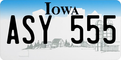 IA license plate ASY555