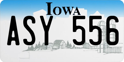 IA license plate ASY556