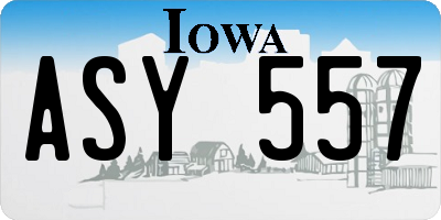 IA license plate ASY557
