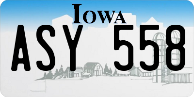 IA license plate ASY558