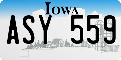 IA license plate ASY559
