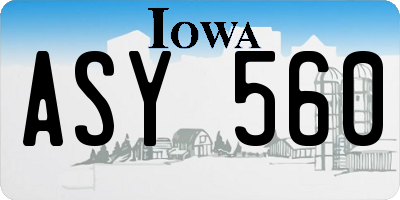 IA license plate ASY560