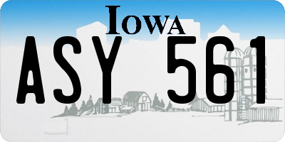 IA license plate ASY561