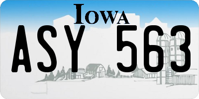 IA license plate ASY563