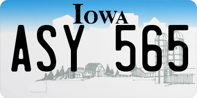 IA license plate ASY565