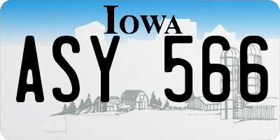 IA license plate ASY566