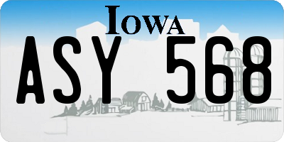 IA license plate ASY568