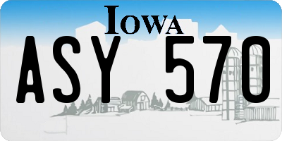 IA license plate ASY570