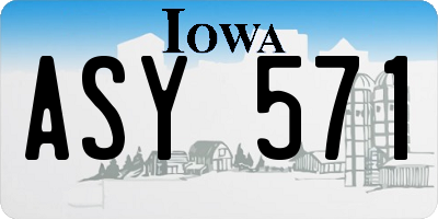 IA license plate ASY571