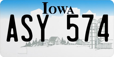 IA license plate ASY574