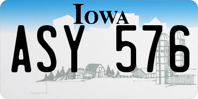 IA license plate ASY576