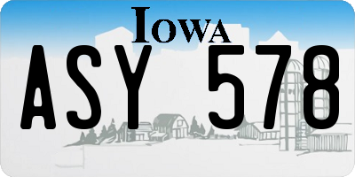 IA license plate ASY578