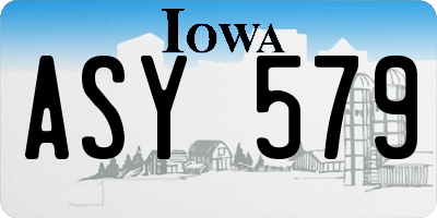 IA license plate ASY579