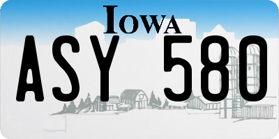 IA license plate ASY580