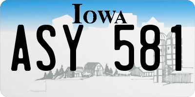 IA license plate ASY581