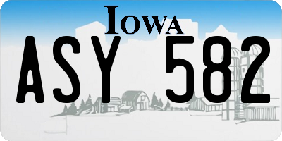 IA license plate ASY582