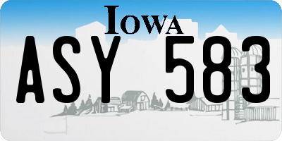 IA license plate ASY583