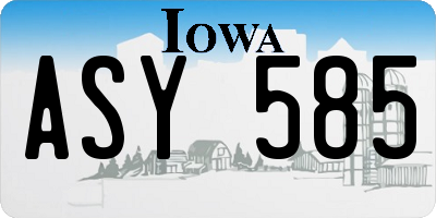 IA license plate ASY585