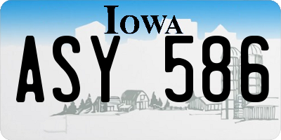 IA license plate ASY586