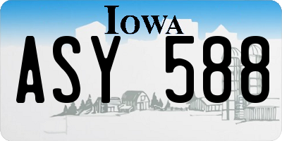 IA license plate ASY588