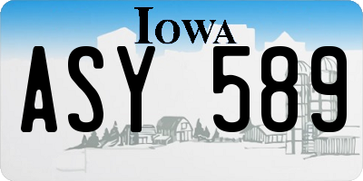IA license plate ASY589