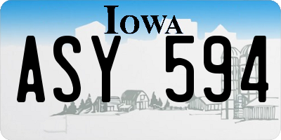 IA license plate ASY594