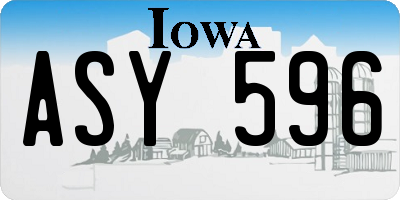 IA license plate ASY596
